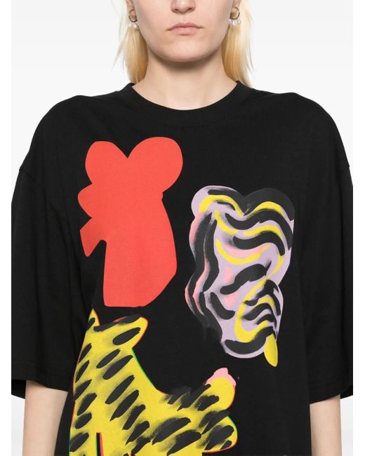 JNBY Black Cat-Printed T-Shirt