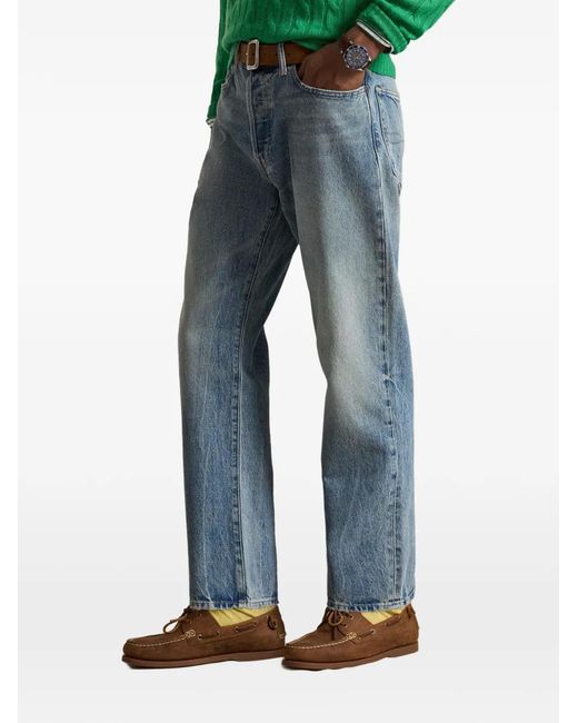 Polo Ralph Lauren Blue Jean Droit À Coupe Cinq Poches for men