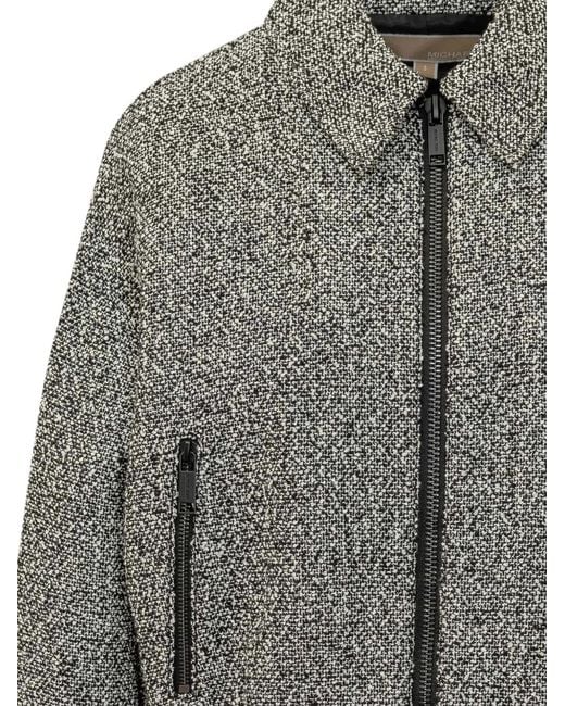 MICHAEL Michael Kors Gray Cotton Blend Tweed Jacket