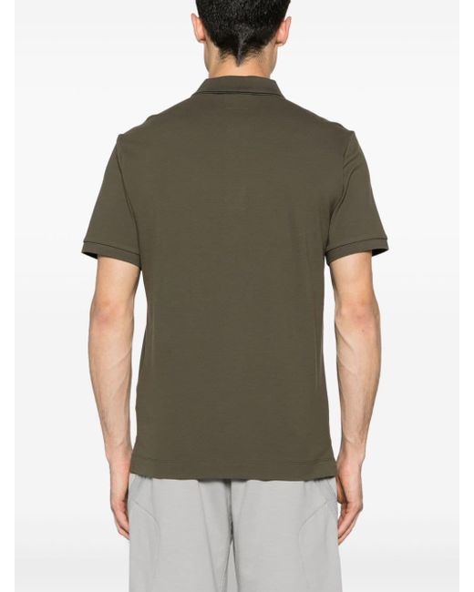 C P Company Green Logo-patch Piqué Polo Shirt for men