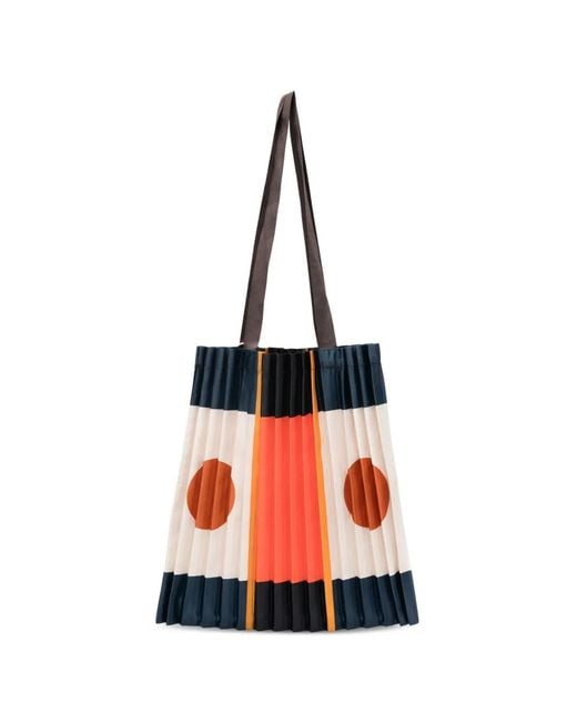 MULTITUDES BAGS White Pozzallo Pleated Tote Bag