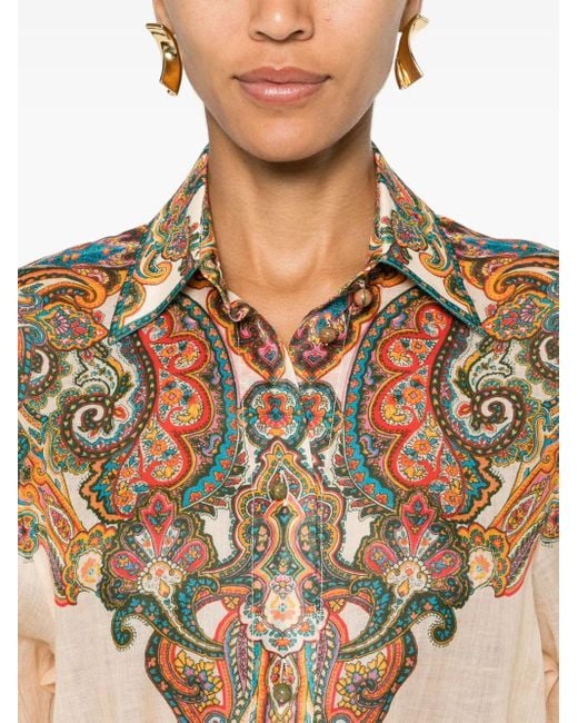 Zimmermann Multicolor Paisley Print Oversized Shirt