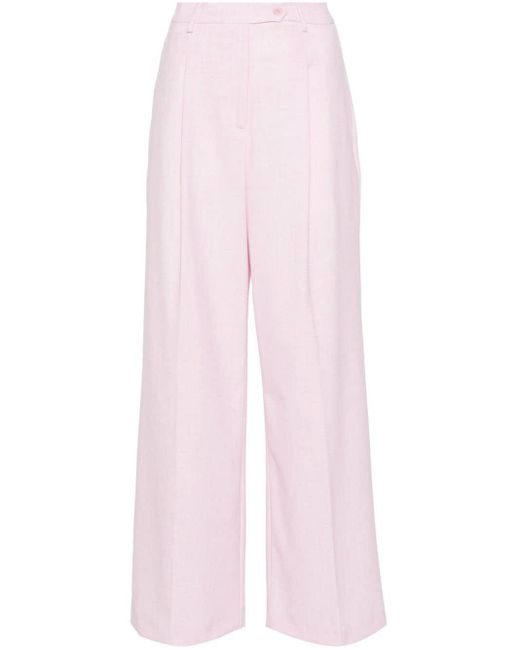 Liu Jo Pink Mélange Wide-leg Trousers