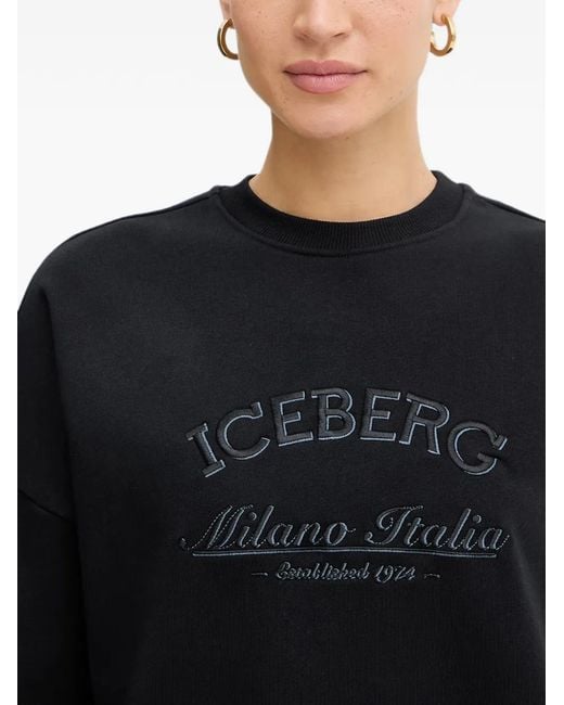 Iceberg Blue Logo-Embroidered Sweatshirt