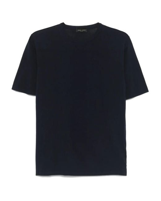 Roberto Collina Blue Cotton T-Shirt for men