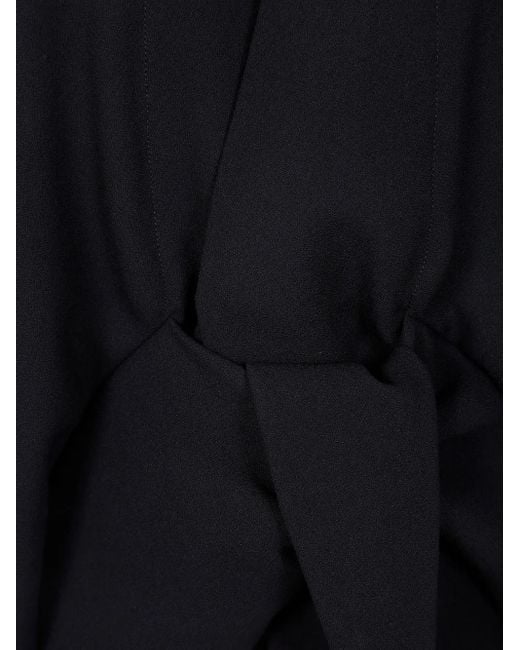 Rick Owens Blue Tie-Front Cape Top