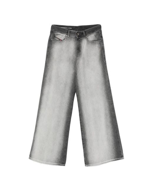DIESEL Gray 1978 D-Akemi-Fsi Wide-Leg Jeans