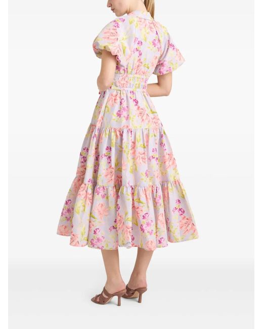 Cinq À Sept Pink Midnight Tulips Maggio Dress