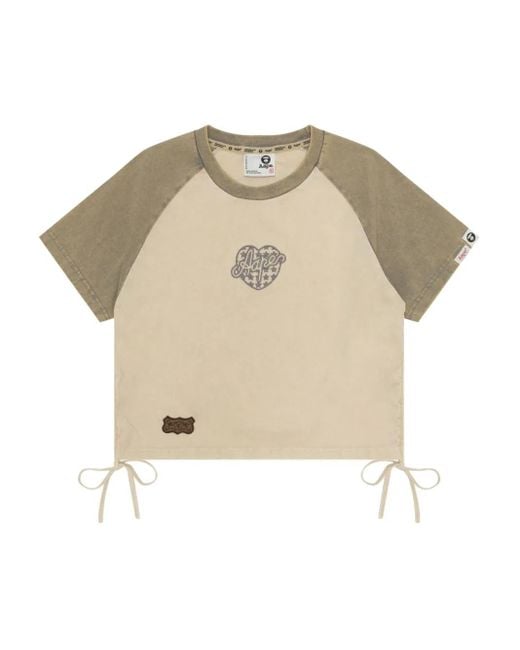 A Bathing Ape Natural Logo-Embroidered T-Shirt