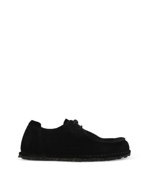 Birkenstock Black Utti Lace Suede Derby Shoes