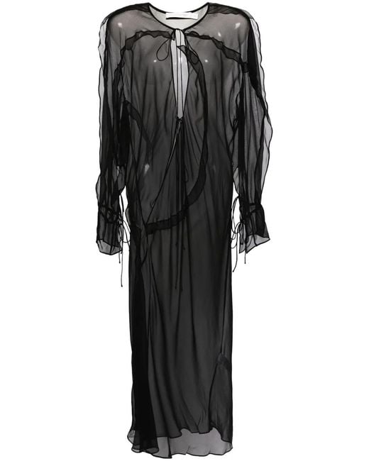 Christopher Esber Black Bias Concave Dress