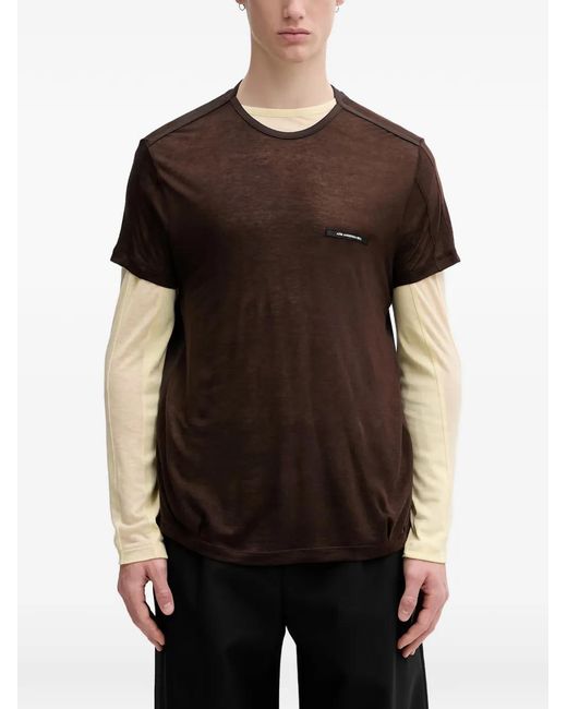 ANDERSSON BELL Black Brad Layered-Effect T-Shirt for men