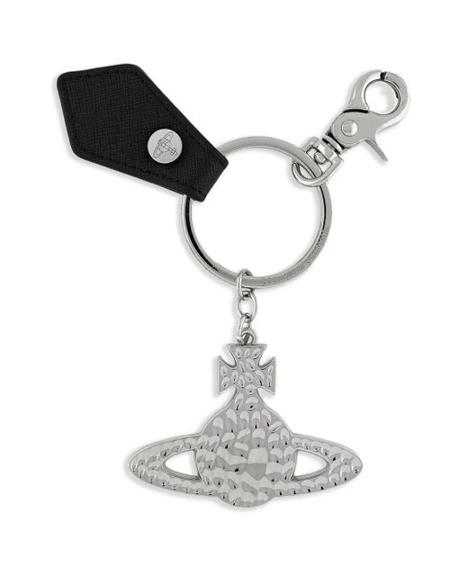 Vivienne Westwood Black Orb-Plaque Keychain