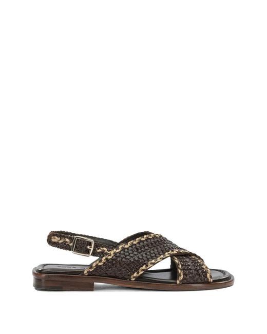 Toni Pons White Woven Crossover Sandals