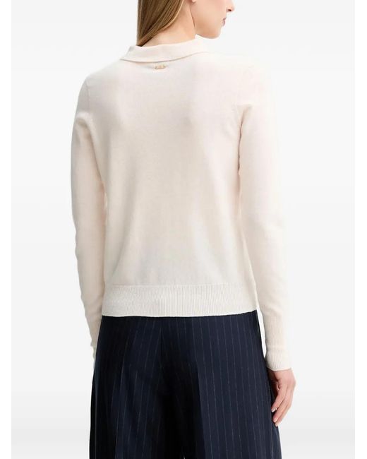 Fracomina White Button-Placket Polo Top