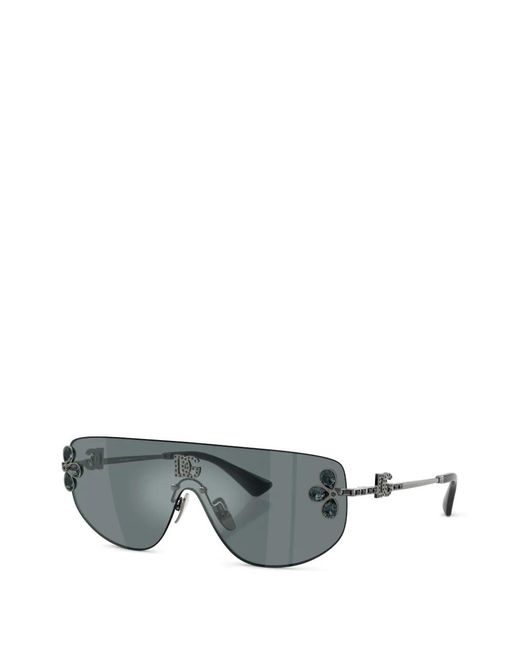 Dolce & Gabbana Gray Shield-Frame Sunglasses
