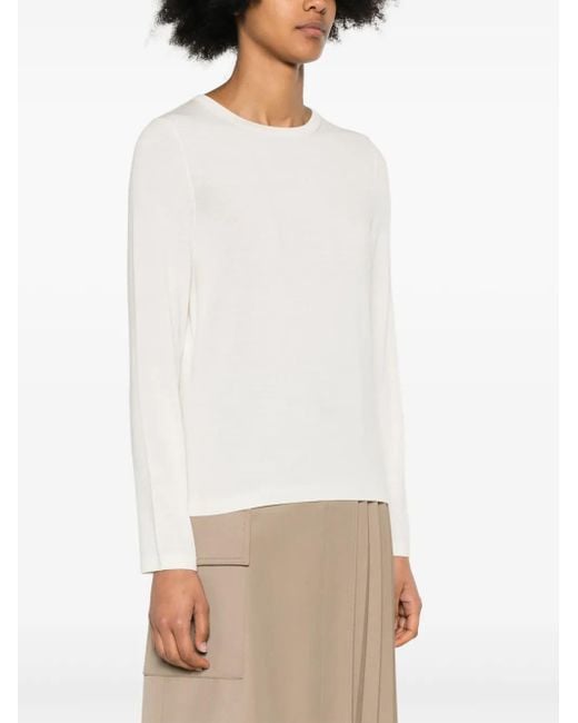 Allude White Fine-Knit Virgin Wool Jumper