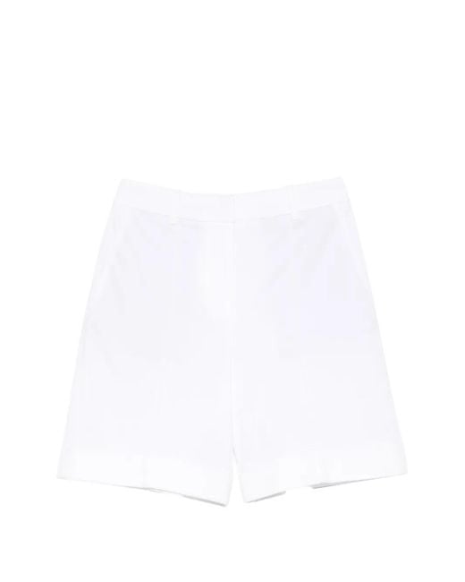 Eleventy White Belt-Loops Shorts