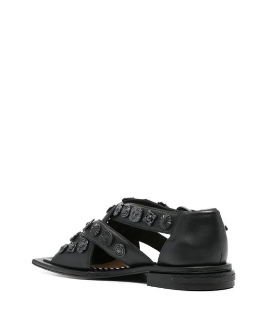 Toga Black Cross-Strap Sandals