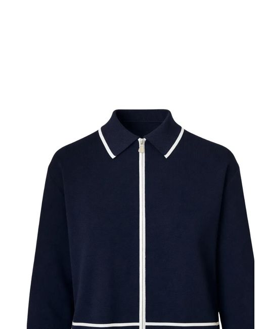 Gran Sasso Blue Piped Zip Jacket