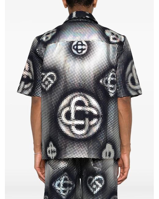 Casablanca Gray Pearlescent Monogram Shirt for men