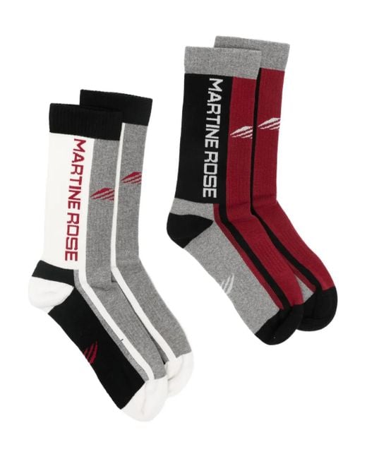 メンズ Martine Rose ロゴ靴下 Red