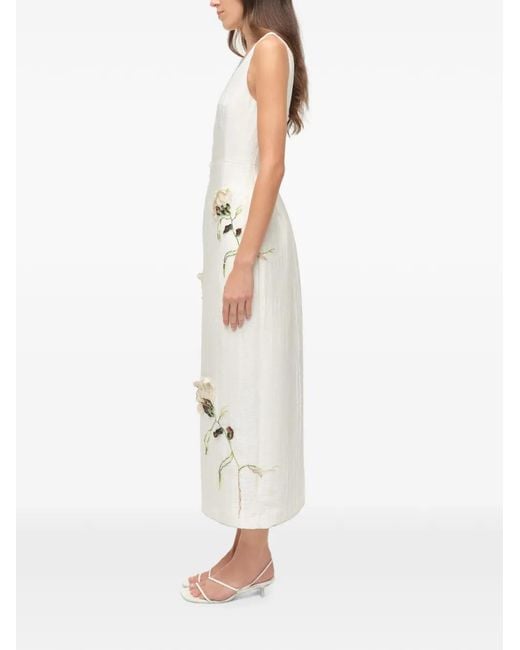 Jonathan Simkhai White Lilibeth Floral Jacquard Midi Dress