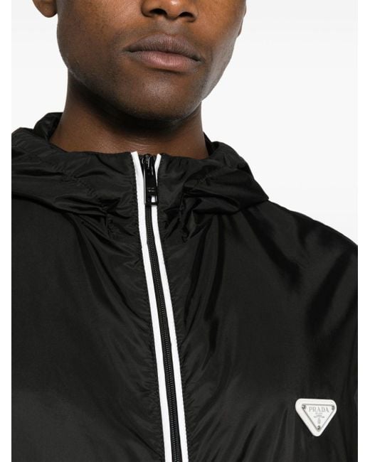 Veste Re-Nylon à plaque logo Prada pour homme en coloris Black