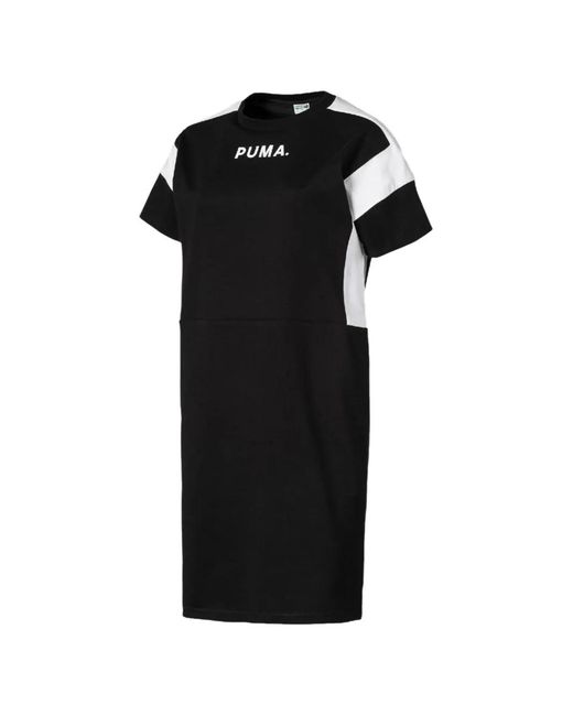 PUMA Women's Black Logo-Detail Midi Dress - coffeafoods.com