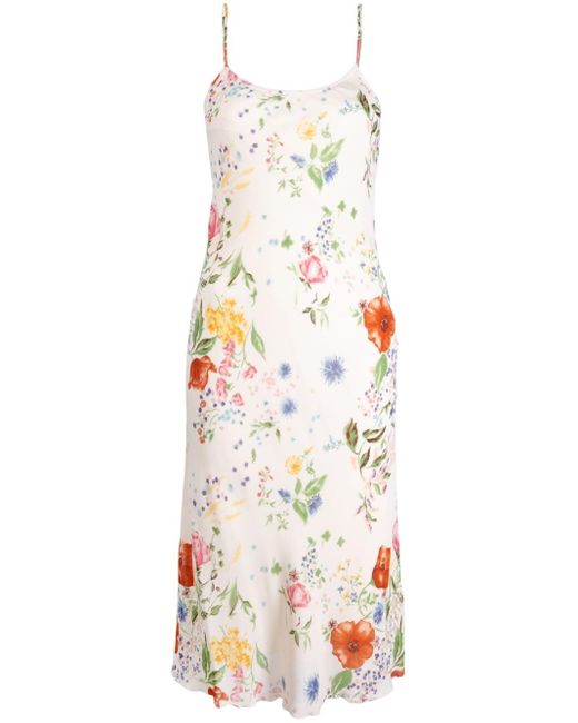 Reformation Emerick Floral-print Dress in White | Lyst