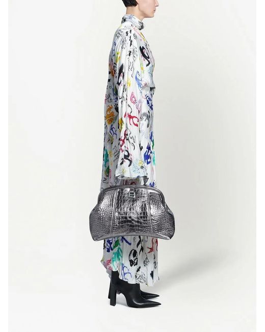 Balenciaga White Artist Doodles Twisted Dress