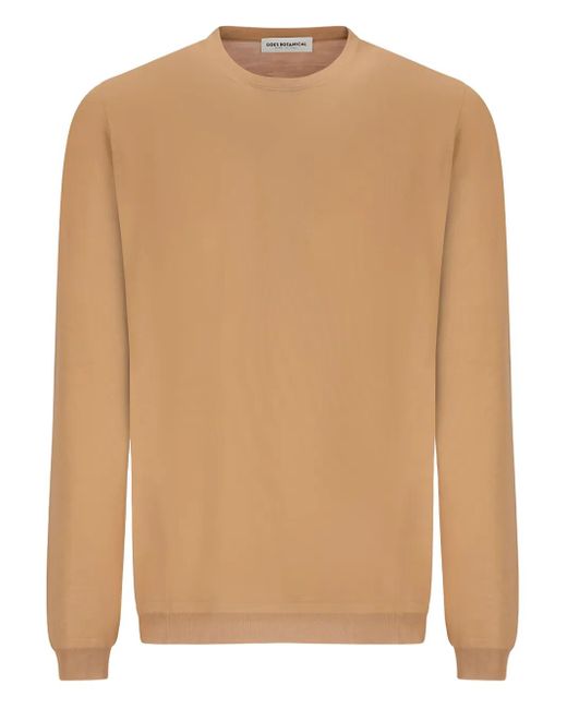 GOES BOTANICAL Brown Tubular Crewneck Sweater for men