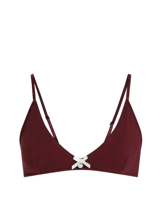 Karl Lagerfeld Purple Autograph Pointelle Bralette
