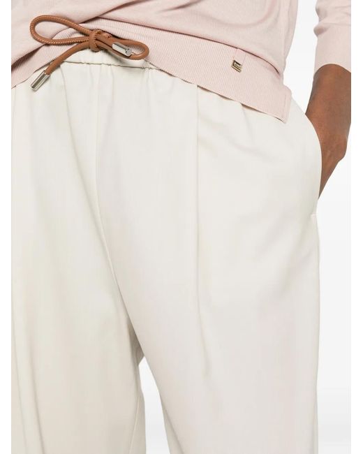 Herno White Pantalon À Taille À Lien De Resserrage Et Chevilles Élastiquées