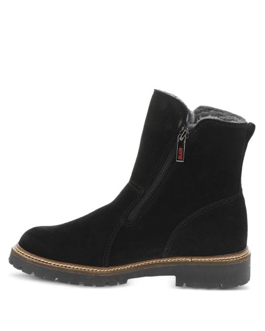 Olang Black Dama Zip-Detail Suede Boots