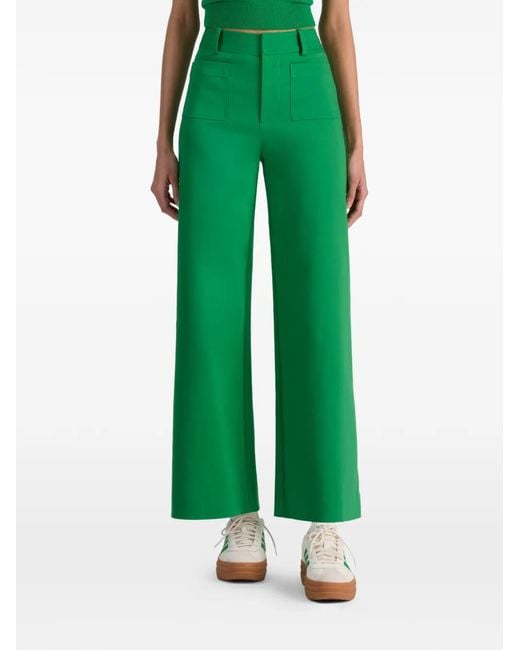 Alice + Olivia Green Zoe Patch-Pocket Trousers