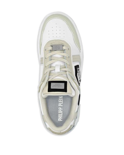 Philipp Plein White Sk8R Plein Low-Top Sneakers