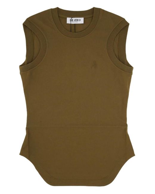 The Attico Green Crew-Neck Sleeveless Top