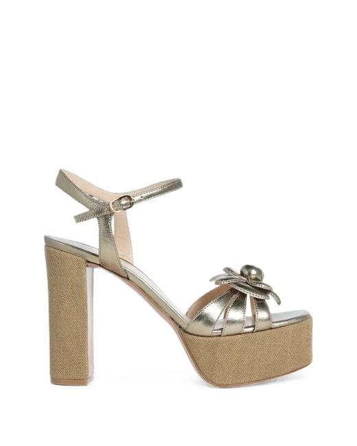 Roberto Festa Metallic Abeba Floral-Appliqué Platform Sandals