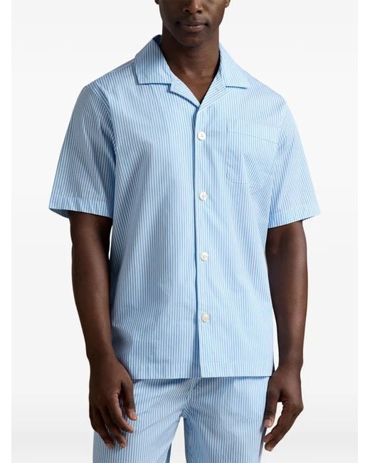 Polo Ralph Lauren Blue Striped Short-Sleeve Pajama Shirt for men