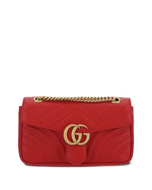 Gucci Gg Marmont Kleine Schoudertas in het Red