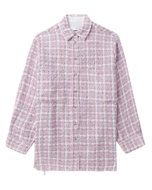 IRO Purple Plaid-check Tweed Shirt