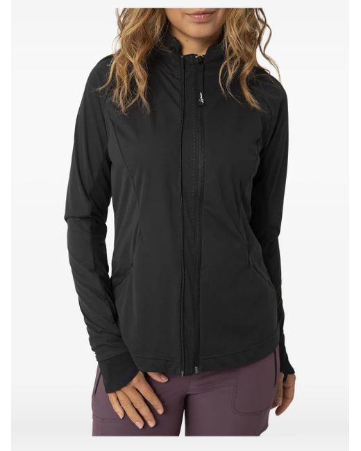 Lamunt Black High-Neck Zip-Front Jacket