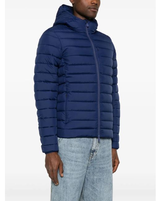 Save The Duck Blue Recycled Polyester Quilted Down Jacket for men