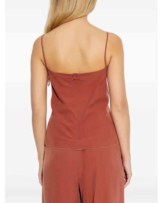 Max Mara Red V-Neck Top