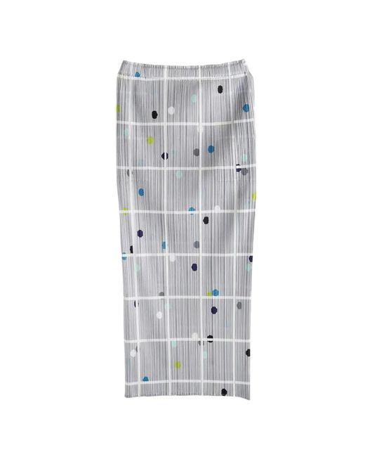 Pleats Please Issey Miyake Gray Jupe Midi Plissée À Pois