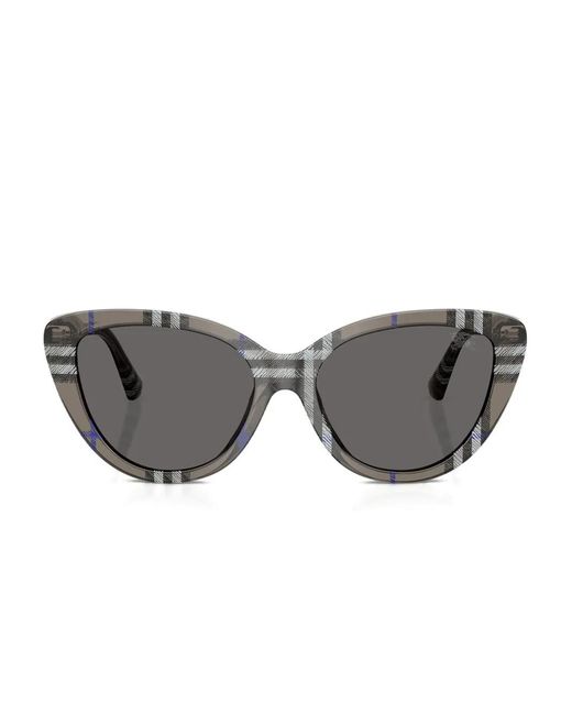Burberry Gray Check Cat-Eye Sunglasses