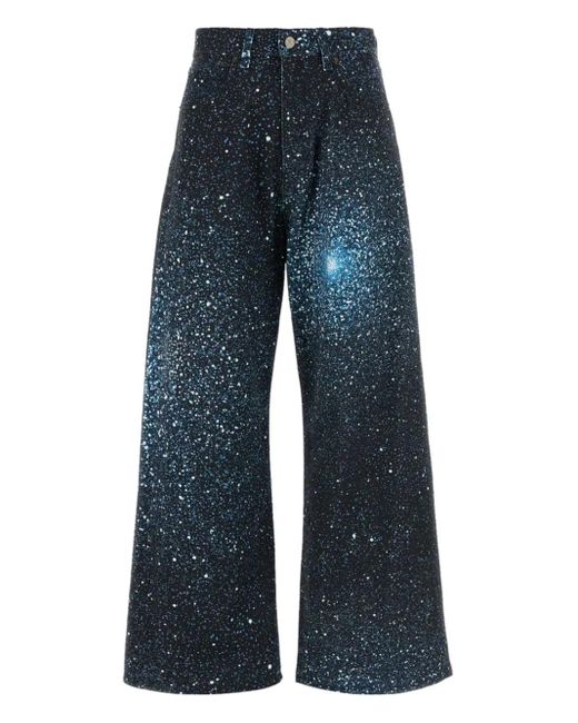 Jeans Con Stampa di GIUSEPPE DI MORABITO in Blue