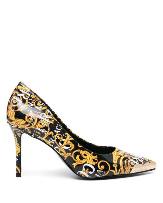 Zapatos de tacón Scarlett 95mm Versace de color Metallic