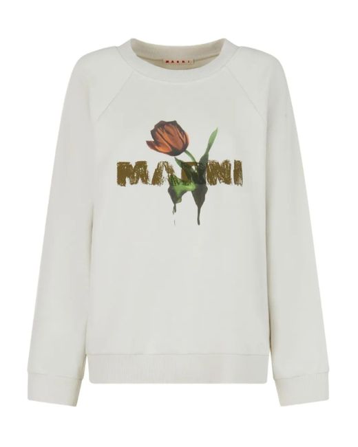 Marni フローラル スウェットシャツ White